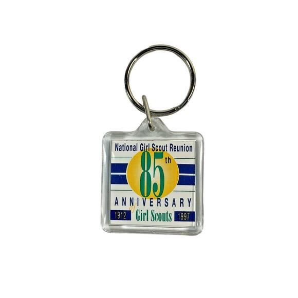Girl Scout Key Rings Lot of 3 Leather Tab Carabiner 85th Anniversary - Picture 4 of 6